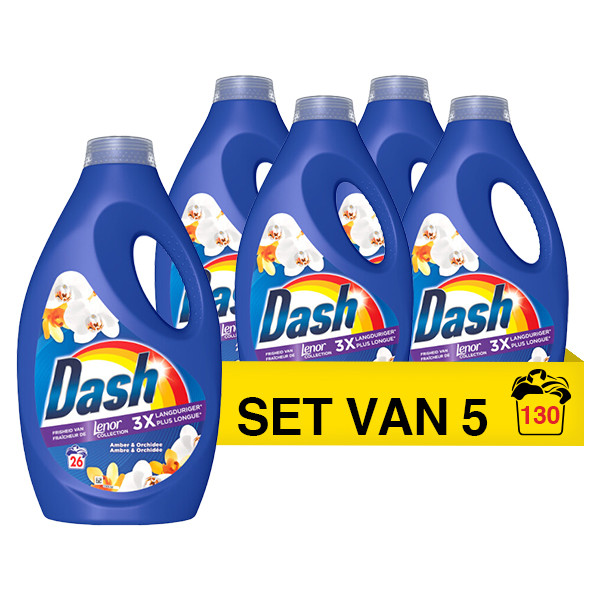 Aanbieding: Dash Vloeibaar Wasmiddel Lenor Collection Gouden Orchidee (5 flessen - 130 wasbeurten) SDA05067 - 1