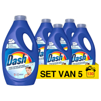 Aanbieding: Dash Vloeibaar Wasmiddel Sensitive 1,17 liter (5 flessen - 130 wasbeurten) SDA05100