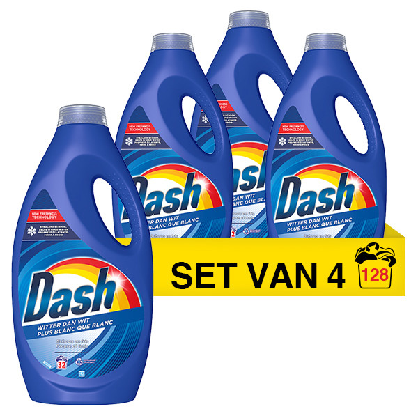 Aanbieding: Dash Vloeibaar Wasmiddel Witter Dan Wit (4 flessen - 128 wasbeurten) SDA05048 - 1
