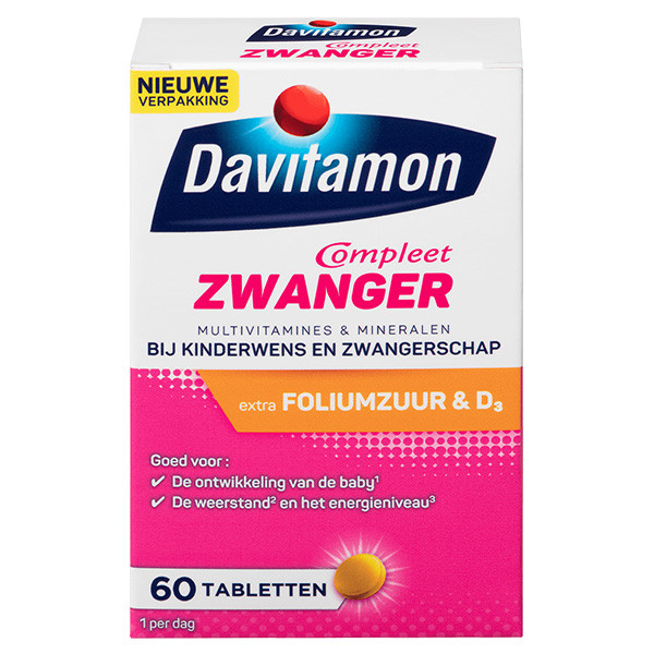 Davitamon mama compleet zwanger met foliumzuur tabletten (60 stuks)  SDA00028 - 1
