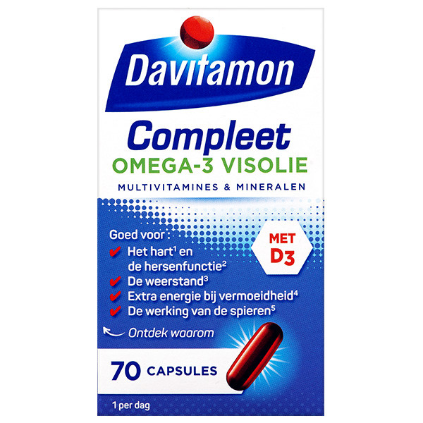Davitamon omega 3 visolie tabletten Compleet (70 stuks)  SDA00014 - 1