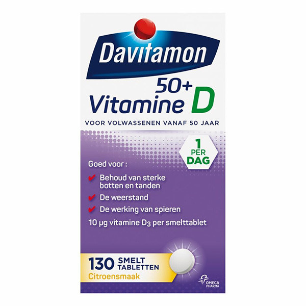 Davitamon vitamine D smelttabletten 50+ (130 stuks)  SDA00012 - 1
