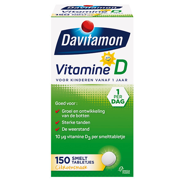 Davitamon vitamine D smelttabletten kinderen (150 stuks)  SDA00010 - 1