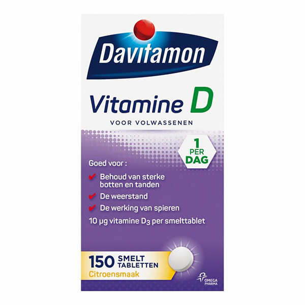 Davitamon vitamine D smelttabletten volwassenen (150 stuks)  SDA00011 - 1