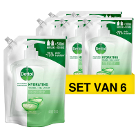 Dettol Aanbieding: 6x Dettol Handzeep Navulling Aloë Vera (500 ml)  SDE01100