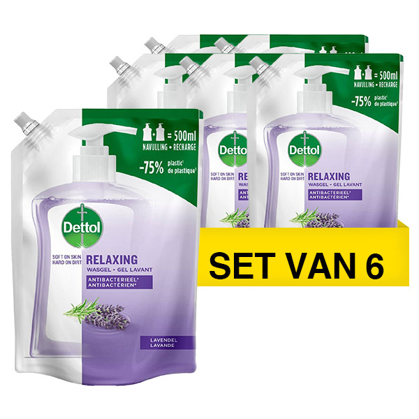 Dettol Aanbieding: 6x Dettol Handzeep Navulling Lavendel (500 ml)  SDE01098 - 1