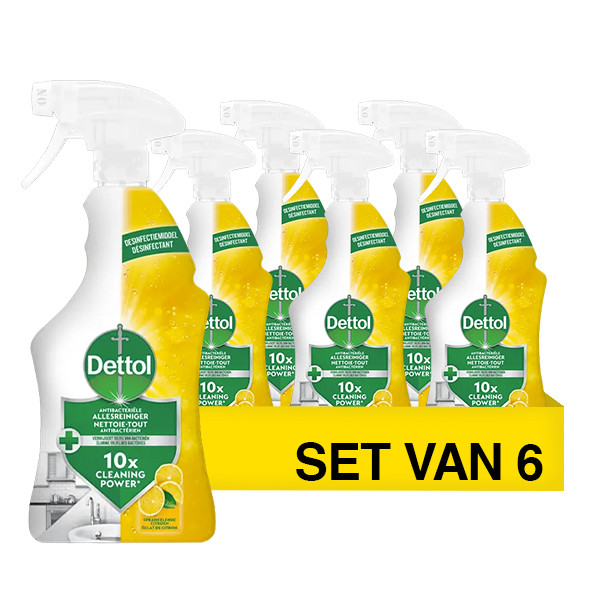 Aanbieding: 6x Dettol allesreiniger Power & Fresh citroen spray (500 ml) SDE01024 - 1