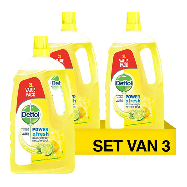 Aanbieding: Dettol Power & Fresh citroen (3 stuks - 2 liter) SDE01196 - 1