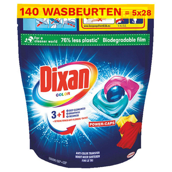 Aanbieding: Dixan 3+1 Extreme Power Caps Color (5 zakken - 140 wasbeurten) SDI00043 - 1