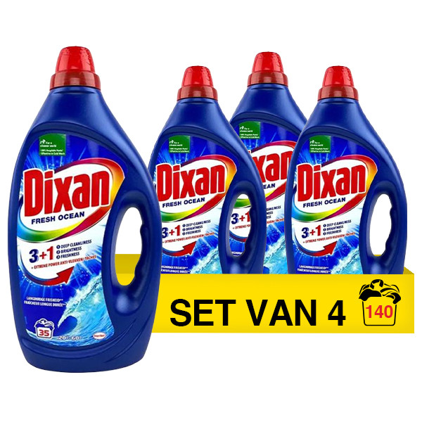Aanbieding: Dixan Vloeibaar Wasmiddel 3+1 Extreme Power Fresh Ocean 1,75 liter (4 stuks - 140 wasbeurten) SDI00031 - 1