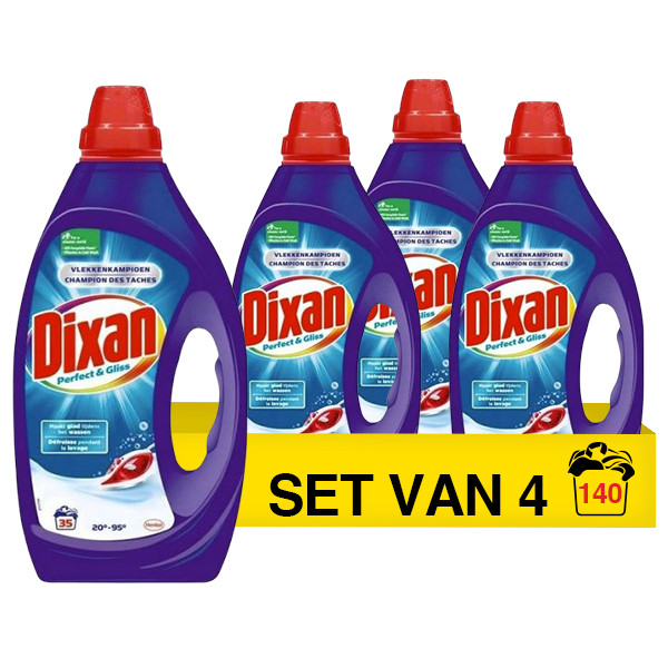 Aanbieding: Dixan Vloeibaar Wasmiddel Perfect & Gliss 1,75 liter (4 stuks - 140 wasbeurten) SDI00035 - 1