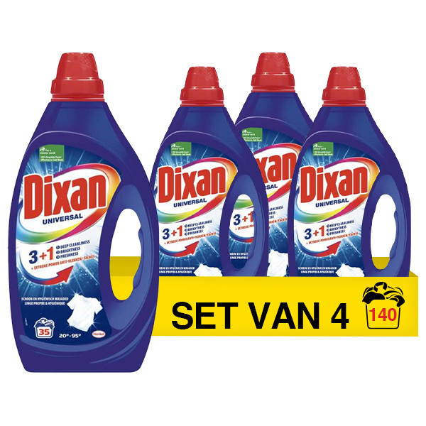 Aanbieding: Dixan Vloeibaar Wasmiddel Universal 1,75 liter (4 stuks - 140 wasbeurten) SDI00037 - 1