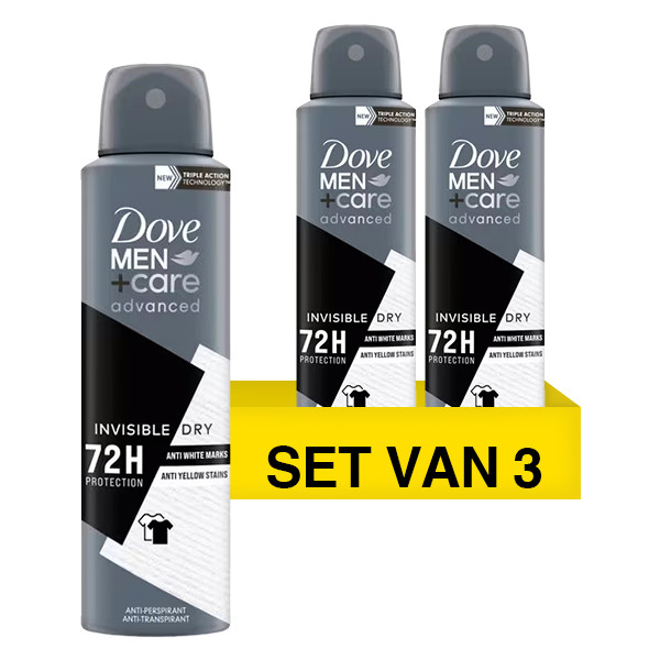 Dove Aanbieding: 3x Dove deodorant spray Invisible Dry for men (150 ml)  SDO00175 - 1