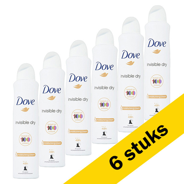 Dove Aanbieding: 6x Dove deodorant spray Invisible Dry (250 ml)  SDO00312 - 1