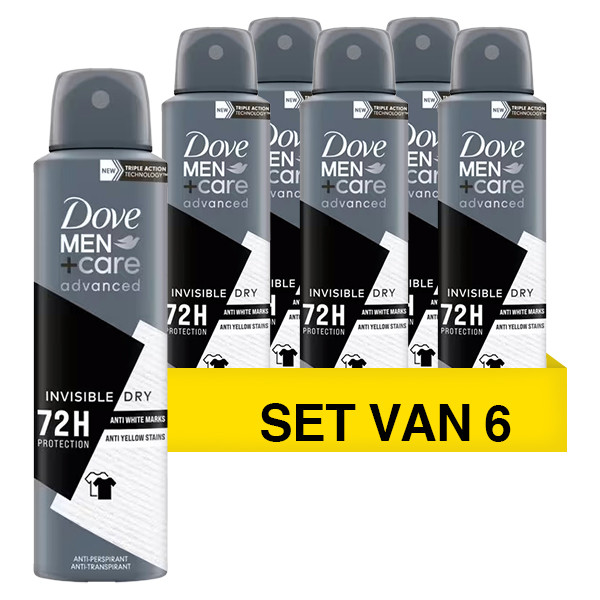 Dove Aanbieding: 6x Dove deodorant spray Invisible Dry for men (150 ml)  SDO00474 - 1