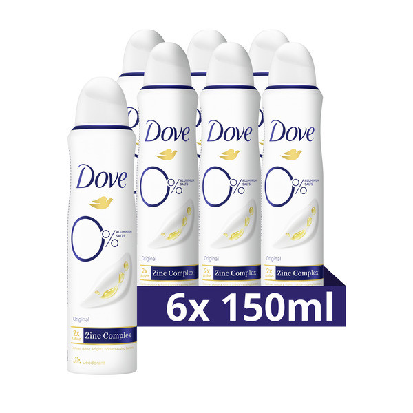 Dove Aanbieding: Dove 0% deodorant Original (6 stuks - 150 ml)  SDO00347 - 1