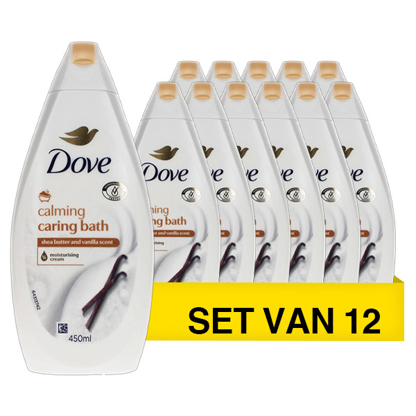 Aanbieding: Dove Badcrème Sheabutter & Vanille (12 stuks à 450 ml) SDO00612 - 1