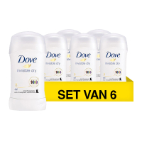 Dove Aanbieding: Dove Deodorant Stick Invisible Dry (6 stuks - 40 ml)  SDO00472