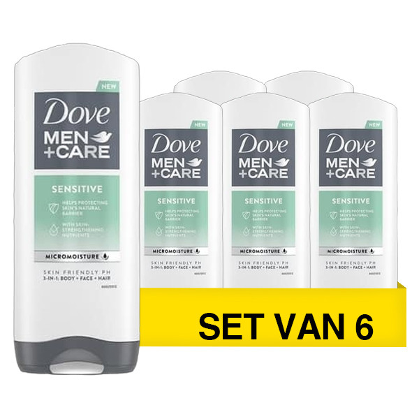Aanbieding: Dove Men+Care Douchegel Sensitive (6 stuks à 400 ml) SDO00592 - 1