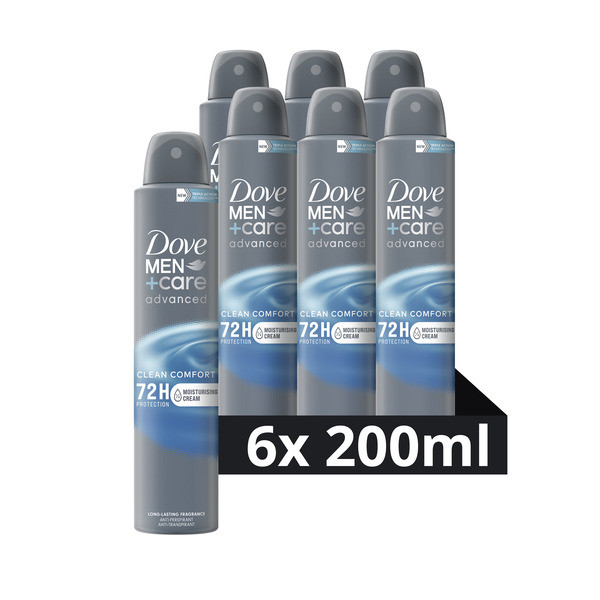 Dove Aanbieding: Dove Men+ Care Deodorant Clean Comfort 0% (6x 150 ml)  SDO00381 - 1