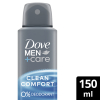 Dove Men+Care Deodorant Spray Clean Comfort 0% (150 ml)  SDO00380 - 2