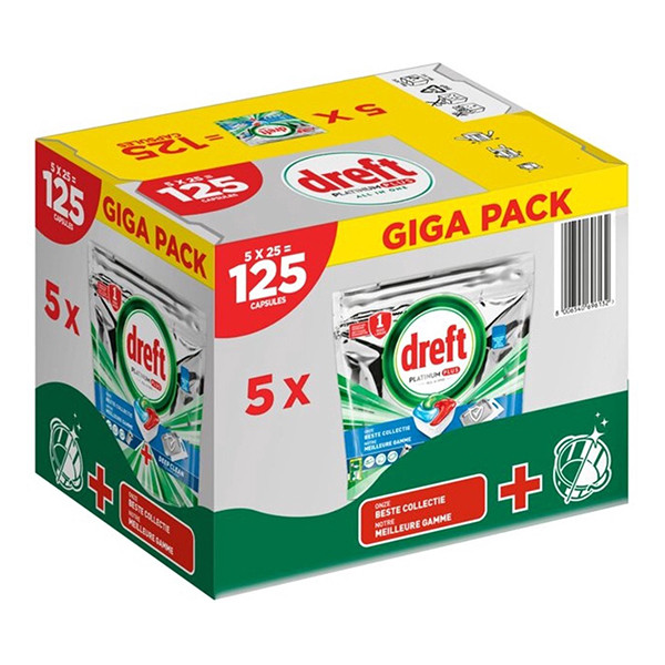 Aanbieding: Dreft All-in-One Platinum Plus Deep Clean Vaatwastabletten Fresh Herbal Breeze (125 vaatwasbeurten) SDR07397 - 1