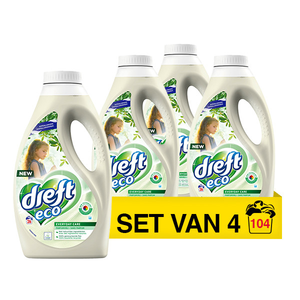 Aanbieding: Dreft Eco Vloeibaar Wasmiddel Parfumvrij 1,43 L (4 stuks à 26 wasbeurten) SDR00579 - 1