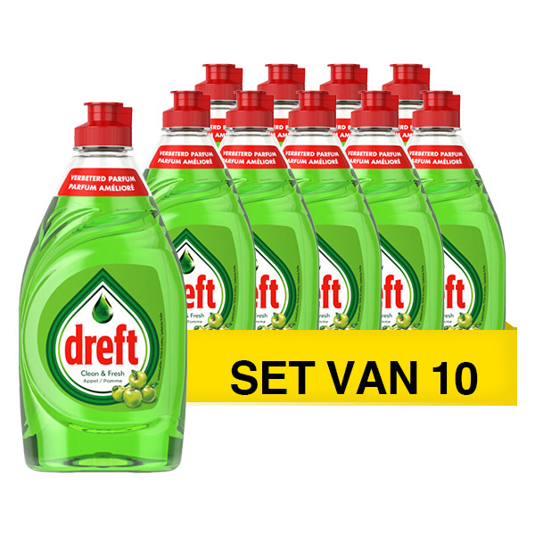Dreft Aanbieding: Dreft Fresh & Clean Afwasmiddel Appel (10 flessen - 340 ml)  SDR06318 - 1