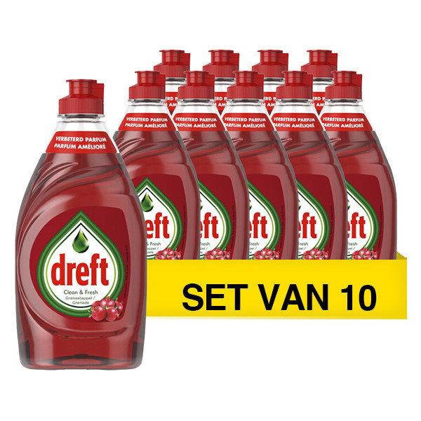 Dreft Aanbieding: Dreft Fresh & Clean Afwasmiddel Granaatappel (10 flessen - 340 ml)  SDR06316 - 1