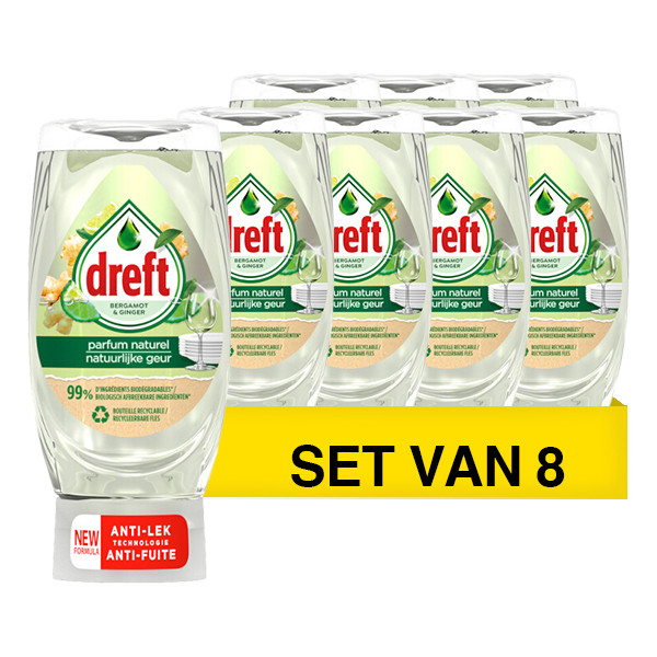 Dreft Aanbieding: Dreft Max Power Afwasmiddel Bergamot (8 flessen - 370 ml)  SDR06312 - 1
