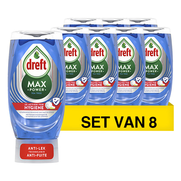 Dreft Aanbieding: Dreft Max Power Afwasmiddel Hygiene (8 flessen - 370 ml)  SDR05179 - 1