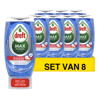 Dreft Aanbieding: Dreft Max Power Afwasmiddel Hygiene (8 flessen - 370 ml)  SDR05179