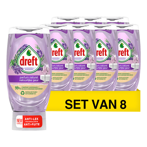 Dreft Aanbieding: Dreft Max Power Afwasmiddel Lavendel (8 flessen - 370 ml)  SDR06314 - 1