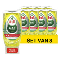 Dreft Aanbieding: Dreft Max Power Afwasmiddel Lemon (8 flessen - 370 ml)  SDR05181