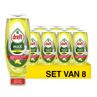 Aanbieding: Dreft Max Power Afwasmiddel Lemon  (8 stuks à 730 ml) SDR09182