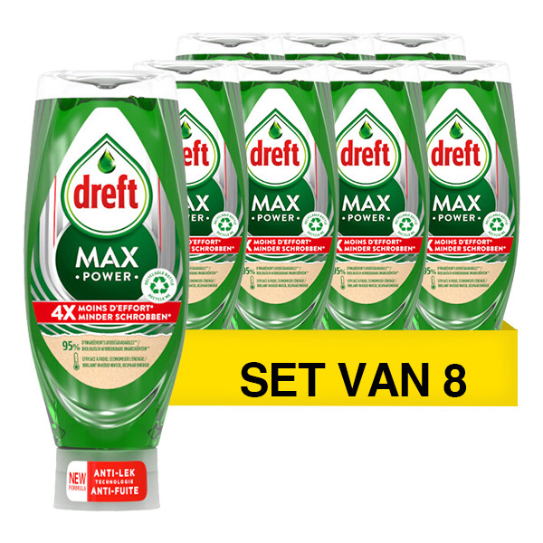 Dreft Aanbieding: Dreft Max Power Afwasmiddel Original (8 flessen - 640 ml)  SDR06308 - 1