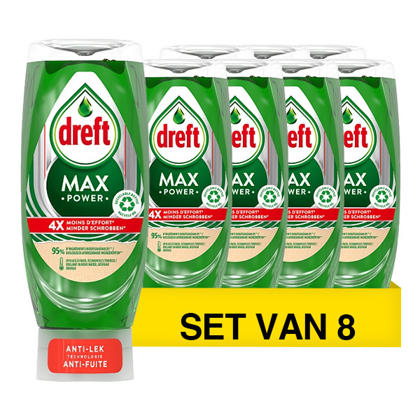 Dreft Aanbieding: Dreft Max Power Original Afwasmiddel (8 flessen - 450 ml)  SDR06426 - 1