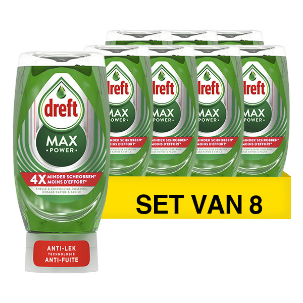 Dreft Aanbieding: Dreft Max Power afwasmiddel Original (8 flessen - 370 ml)  SDR05183 - 1