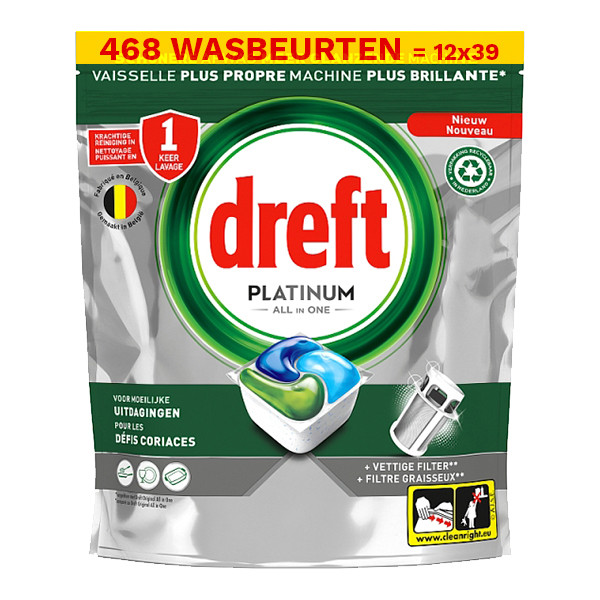Dreft Aanbieding: Dreft Platinum All in 1 Original Vaatwastabletten  (5 verpakkingen - 195 vaatwastabletten)  SDR06466 - 1