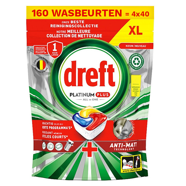 Aanbieding: Dreft Platinum Plus All-In-One Lemon (160 vaatwasbeurten) SDR07338 - 1