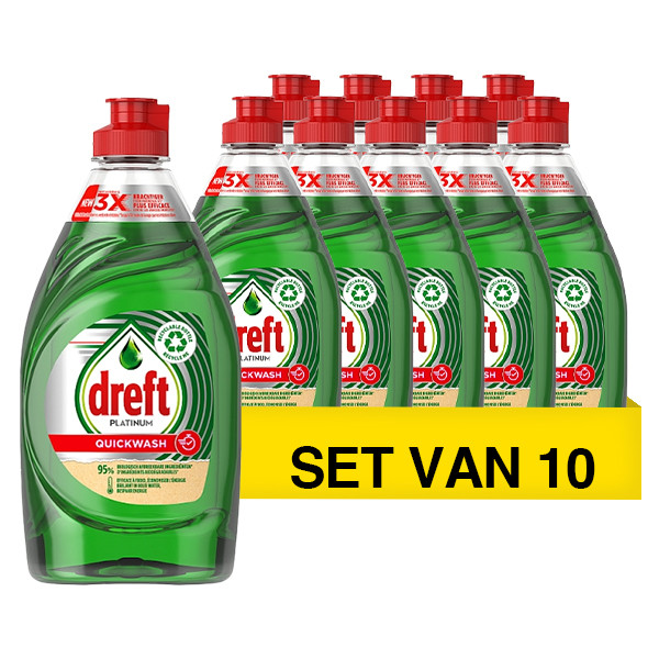 Dreft Aanbieding: Dreft Platinum Quickwash Afwasmiddel Original (10 flessen - 350 ml)  SDR06390 - 1