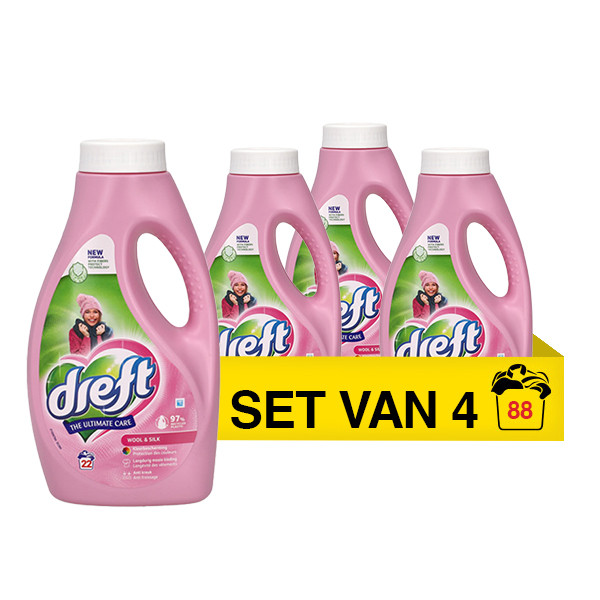 Aanbieding: Dreft Wol & Zijde Vloeibaar Wasmiddel 990 ml (4 stuks - 88 wasbeurten) SDR07361 - 1