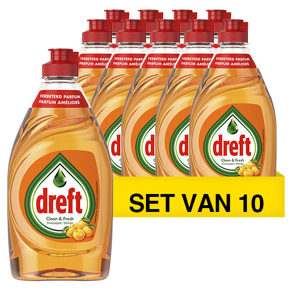 Dreft Aanbieding: Dreft afwasmiddel Orange (10 flessen van 340 ml)  SDR06193 - 1