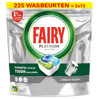 Dreft Aanbieding: Fairy All-in-One Platinum vaatwastabletten regular (3 zakken - 225 vaatwasbeurten)  SDR06229