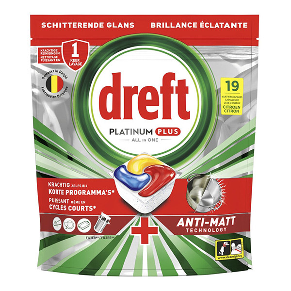 Dreft All-in-One Platinum Plus Vaatwastabletten Anti-Matt Lemon Voordeelverpakking (114 vaatwasbeurten) SDR07393 - 2