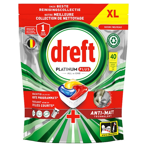 Dreft Platinum Plus All-In-One Lemon (40 vaatwasbeurten)  SDR07337 - 1