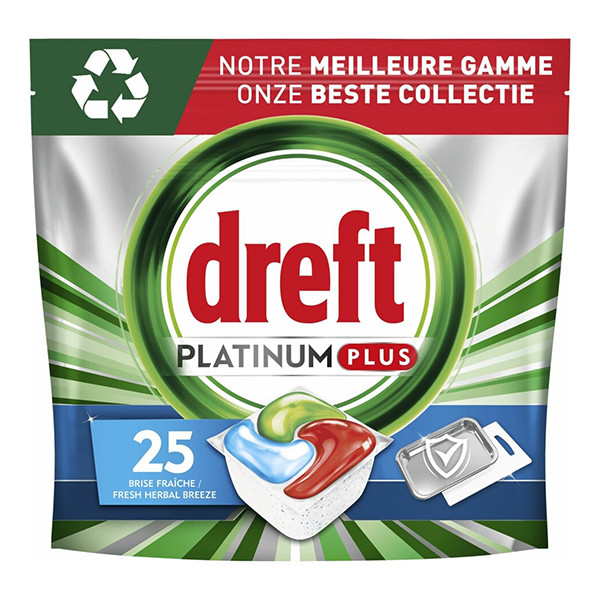 Dreft Platinum Plus All-in-One Deep Clean Fresh Herbal Breeze Vaatwastabletten (25 vaatwasbeurten) SDR07396 - 1