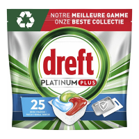 Dreft Platinum Plus All-in-One Deep Clean Fresh Herbal Breeze Vaatwastabletten (25 vaatwasbeurten) SDR07396