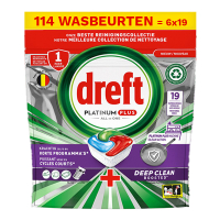 Dreft Platinum Plus All-in-One Machine Clean Vaatwastabletten (114 vaatwasbeurten) SDR07395