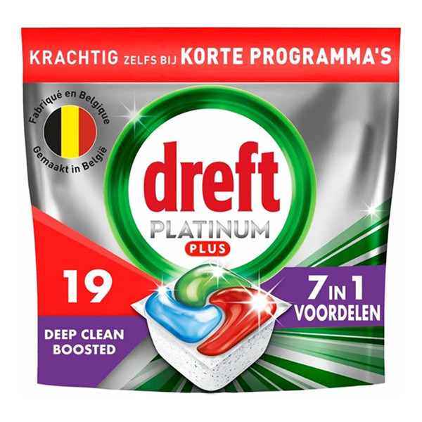 Dreft Platinum Plus All-in-One Machine Clean Vaatwastabletten (19 vaatwasbeurten) SDR07394 - 1